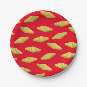 Waffle Cute Breakfast Brunch Kids 1st Birthday Paper Plate