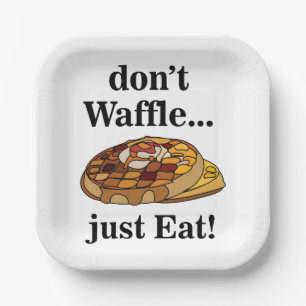 Waffle Food Funny Party Paper Plate