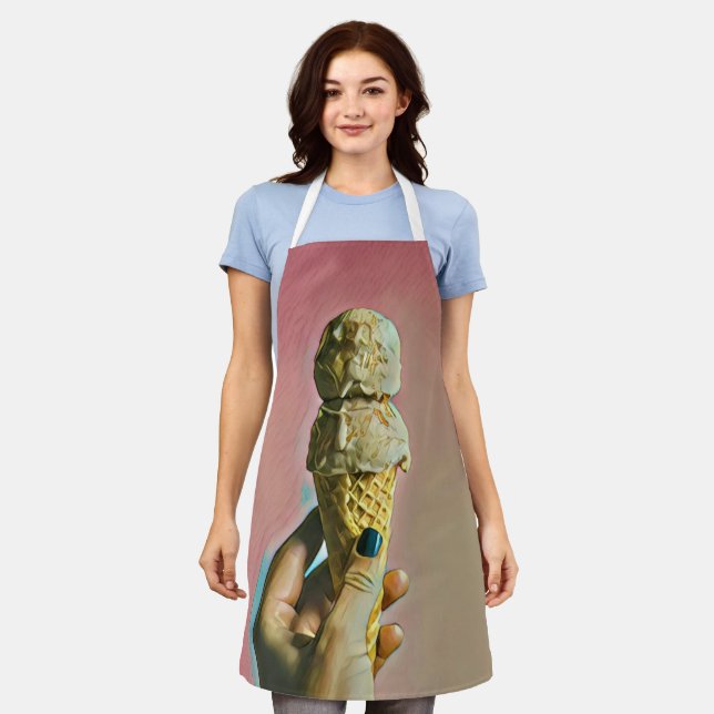 Waffle ice cream cone apron (Worn)