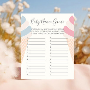 Waffle Ice Cream Pastel Gender Reveal Baby Name