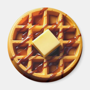 Waffle illustration magnet