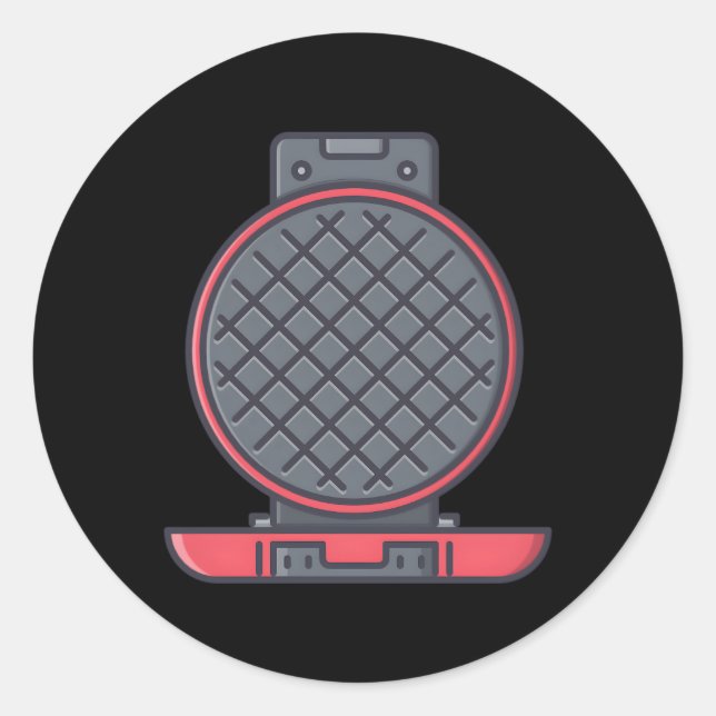 Waffle Maker Cast Griddle Waffle Iron Waffle-Iron Classic Round Sticker (Front)