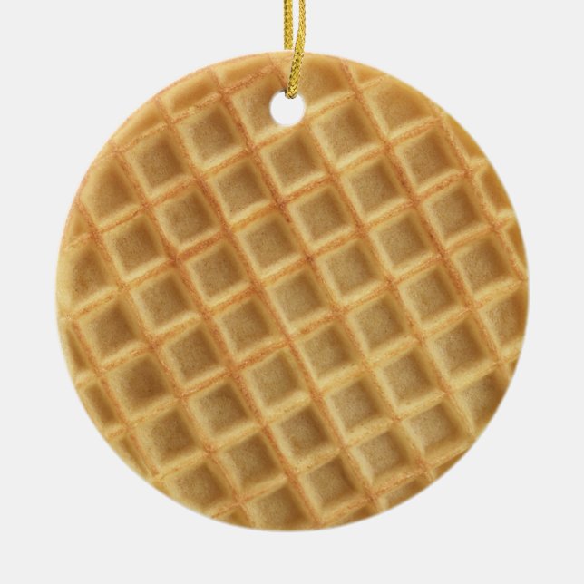 Waffle Patterned Ceramic Ornament (Front)