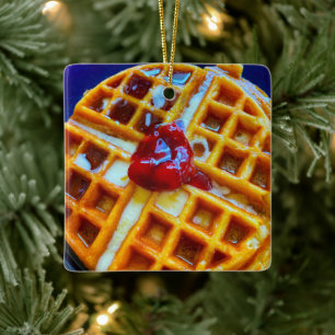 Waffle Photo Ceramic Ornament