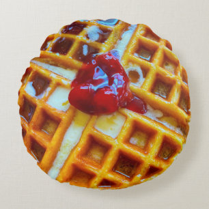 Waffle Photo Round Pillow