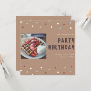 Waffle Rise And Shine Birthday Invitation