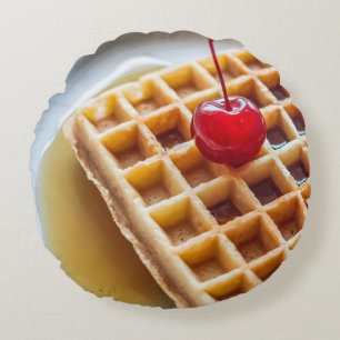 Waffle Round Pillow