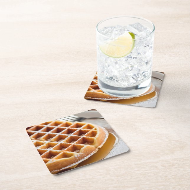 waffle square paper coaster (Insitu)