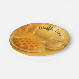 Waffle Time – Belgian Breakfast Paper Plate