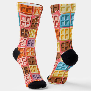 Waffle Wonderland - Colourful Pastel Breakfast Socks