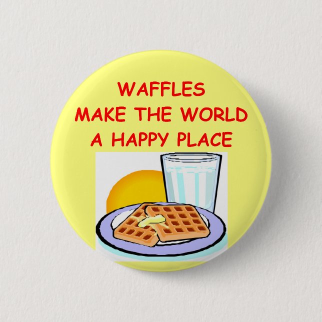 waffles 2 inch round button (Front)
