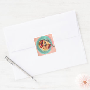 Waffles and Berries Square Sticker
