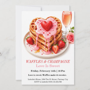 Waffles and Champagne Invitation Valentine Brunch