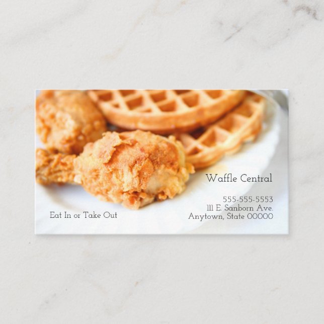 Waffles and fried chicken business card (Front)