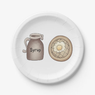 Waffles And maple Syrup Paper Plate