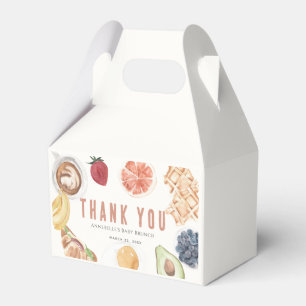 Waffles Coffee Fruits Watercolor Baby Brunch Favor Box