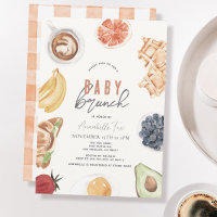 Waffles Coffee Fruits Watercolor Baby Brunch