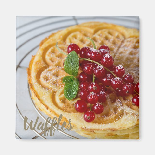 Waffles homemade with currants for sweet tooth lug magnet (Front)