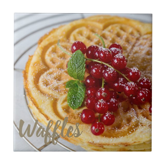 Waffles homemade with currants for sweet tooth tile (Front)