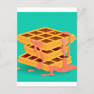 waffles > pancakes postcard