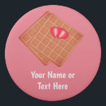 Waffles with fruit topping - sweet breakfast food eraser<br><div class="desc">A cute waffle-themed graphic and sliced strawberry on a deep raspberry pink background, for memories of a romantic breakfast in bed or maybe a lazy brunch in a European cafe. You can customize it by adding personalized text to both sides and can pick your own colour for the background if...</div>