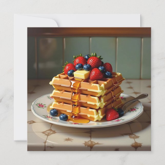 Waffles with Strawberries and Blueberries (Front)