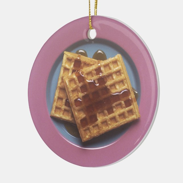Waffles With Syrup Ceramic Ornament (Left)