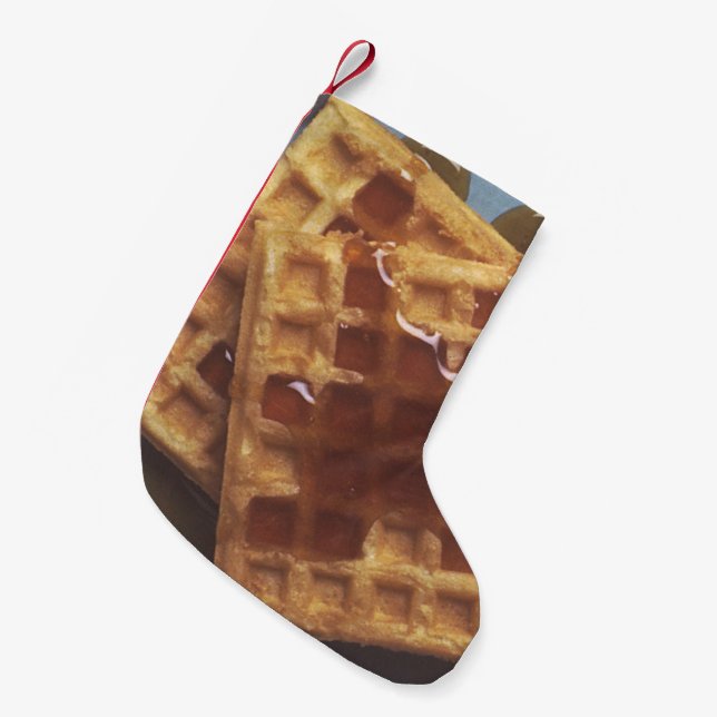 Waffles With Syrup Small Christmas Stocking (Front (Hanging))