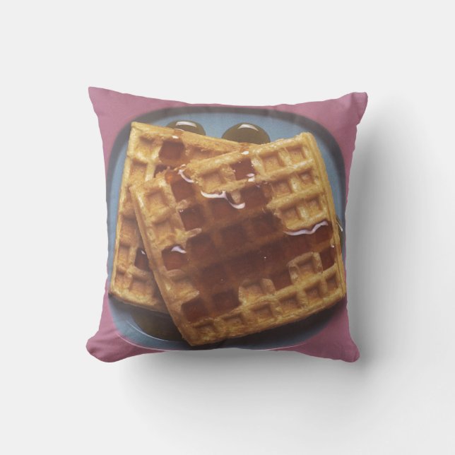 Waffles With Syrup Throw Pillow (Front)