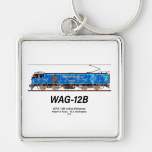 WAG-12B Locomotive. Indian Railways freight train Keychain