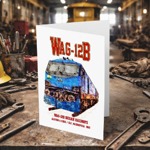 WAG-12B Locomotive. Indian Railways freight train Thank You Card