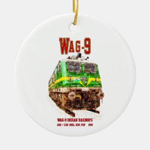 WAG-9 Locomotive. Indian Railways freight train Ceramic Ornament