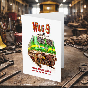 WAG-9 Locomotive. Indian Railways freight train Thank You Card