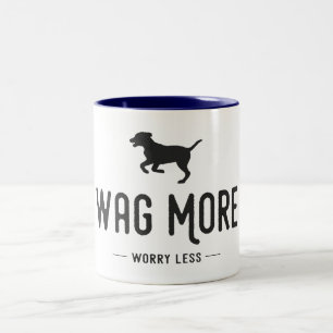 Wag More Worry Less Two-Tone Coffee Mug