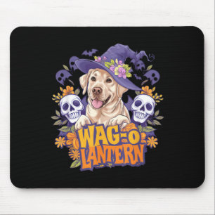 Wag-O-Lantern Halloween Golden Retriever Witch Dog Mouse Pad