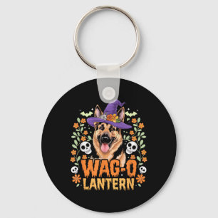 Wag-O-Lantern Spooky German Shepherd Halloween Dog Keychain
