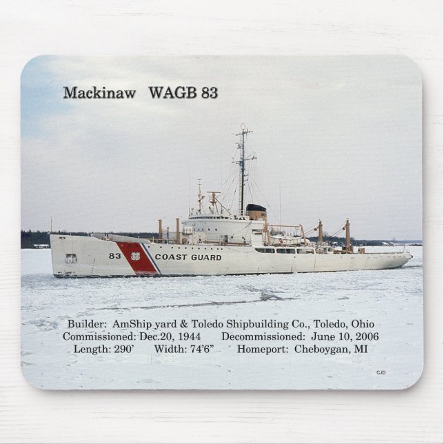 WAGB 83 Mackinaw white mousepad (Front)