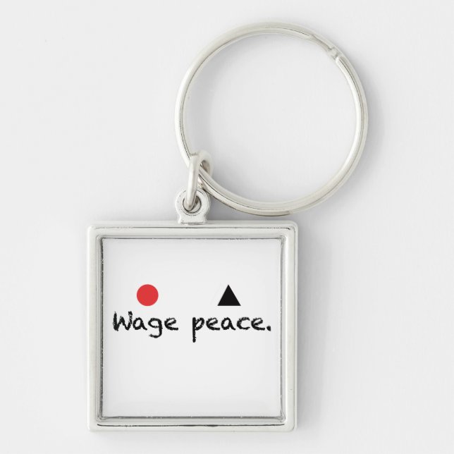 Wage Peace Premium Square Keychain (Front)