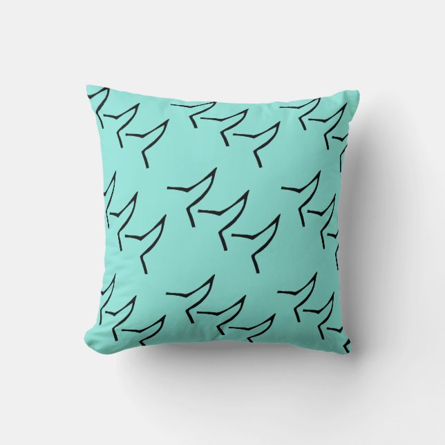 Wagging Dog Tails Throw Pillow (Front)