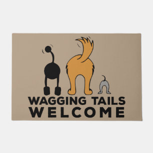 Wagging Tails Welcome Door Mat
