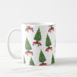 Wagon Christmas Tree Coffee Mug