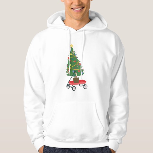 Wagon Christmas Tree Hoodie (Front)