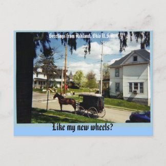 wagon, Greetings from Ashland, Ohio U.S.A., Lik... Postcard