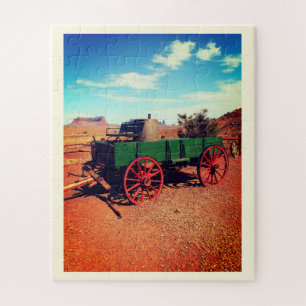 Wagon in Monument Valley Jigsaw Puzzle