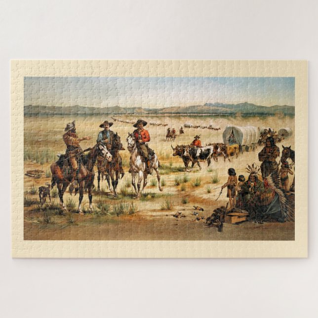 Wagon train jigsaw puzzle (Horizontal)