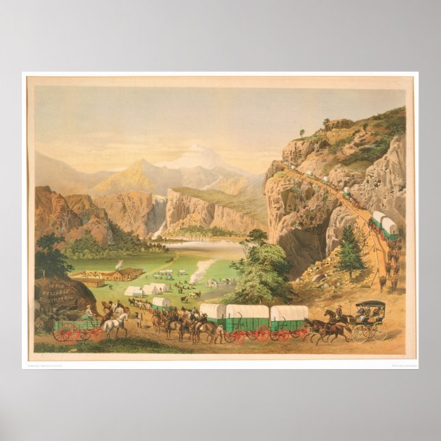 Wagon Trains arriving at Outpost (1838A) Poster (Front)