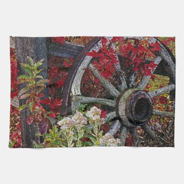 Wagon Wheel 1 Serviette de cuisine (Horizontal)