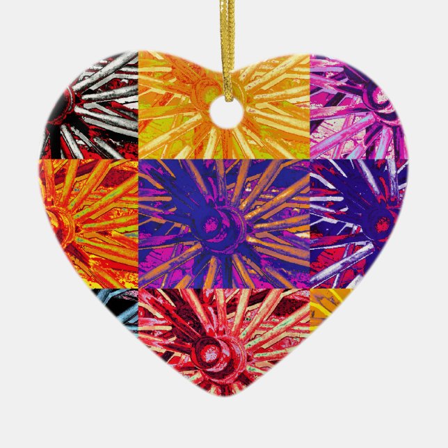 WAGON WHEEL CERAMIC ORNAMENT (Front)