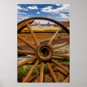 Wagon wheel close up, Arizona Poster