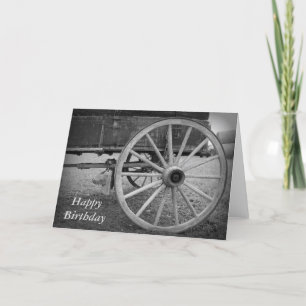Wagon Wheel Happy Birthday Greeting Card